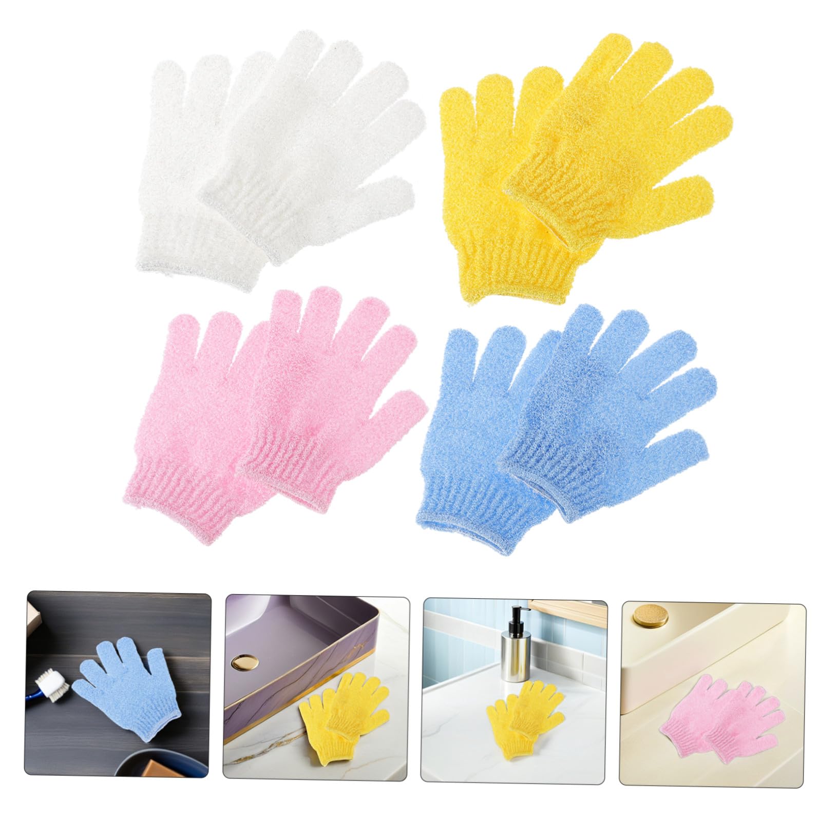 Cabilock 16 Pares Guantes Exfoliantes para Baño Spa y Ducha para Uso Diario Casa o Viajes Guantes de Baño para Hombre y Mujer de Ducha