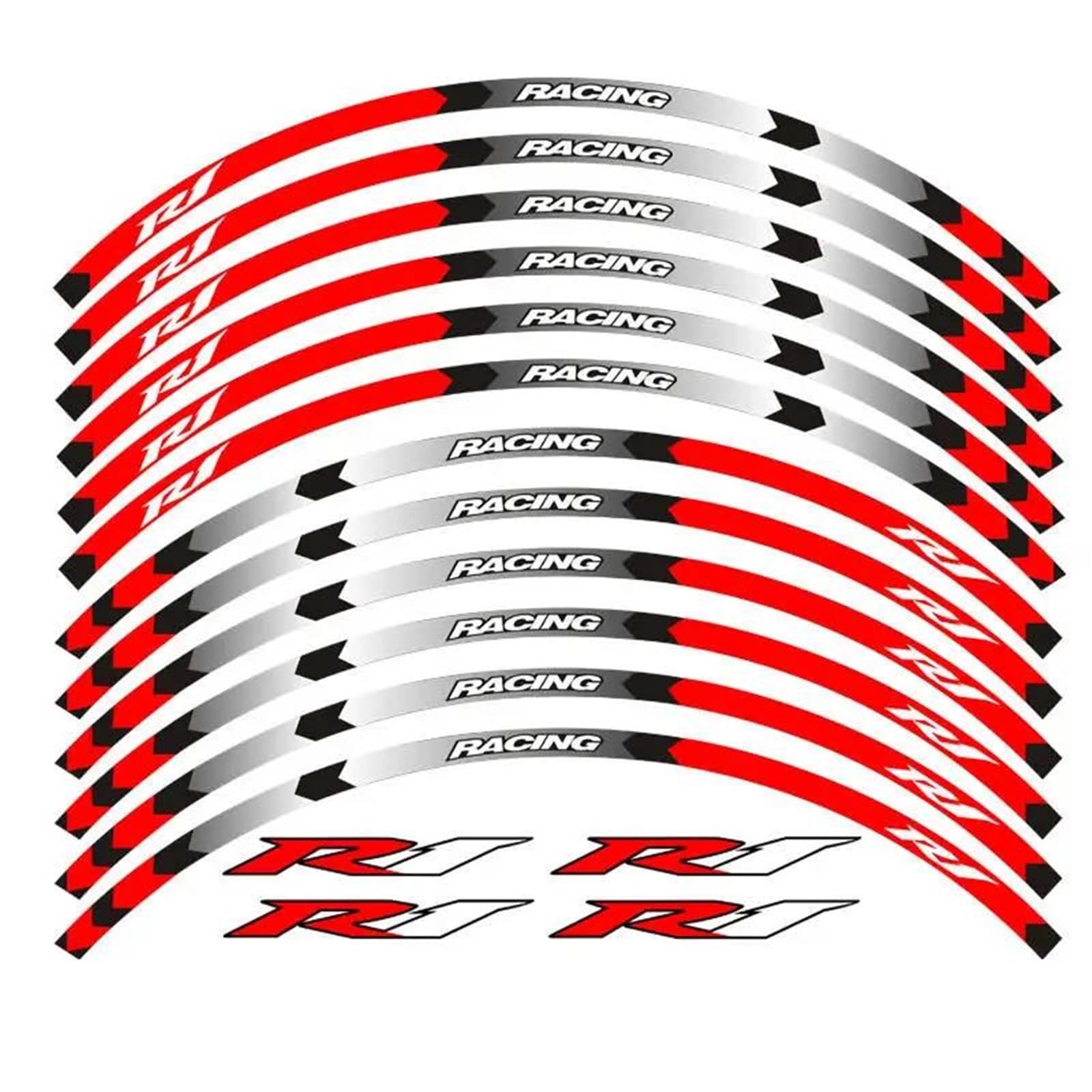 12 Strips Motorcycle Reflective Decals Wheels Moto Rim Stickers Decoration Styling Protection Sticker For Yamaha YZFR1 YZF R1