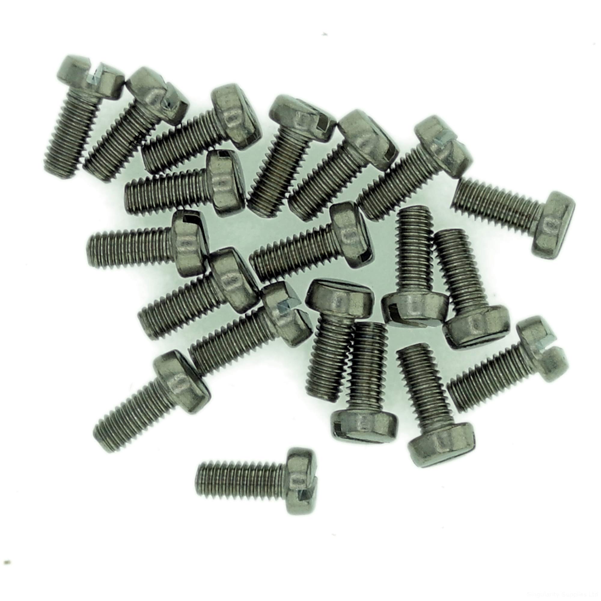Singularity Supplies M3.5 (3.5Mm X 25Mm) Slot Cheese Machine Screw (Bolt) - Stainless Steel (A2) (Pack Of 20)