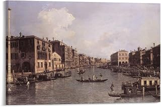 Canaletto Painting Art Poster Venetian Painting Decorative Painting Grand Canal Wall Art Poster Scroll Canvas Painting Picture Living Room Decor Home Framed/Unframed 24x36inch(60x90cm)