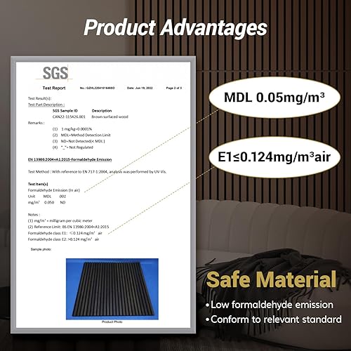 Miniatura 6 de TONOR 2 paneles acústicos adhesivos de listones de madera de 48 x 24 pulgadas para pared, decorativos 3D, acanalados, para absorción acústica,