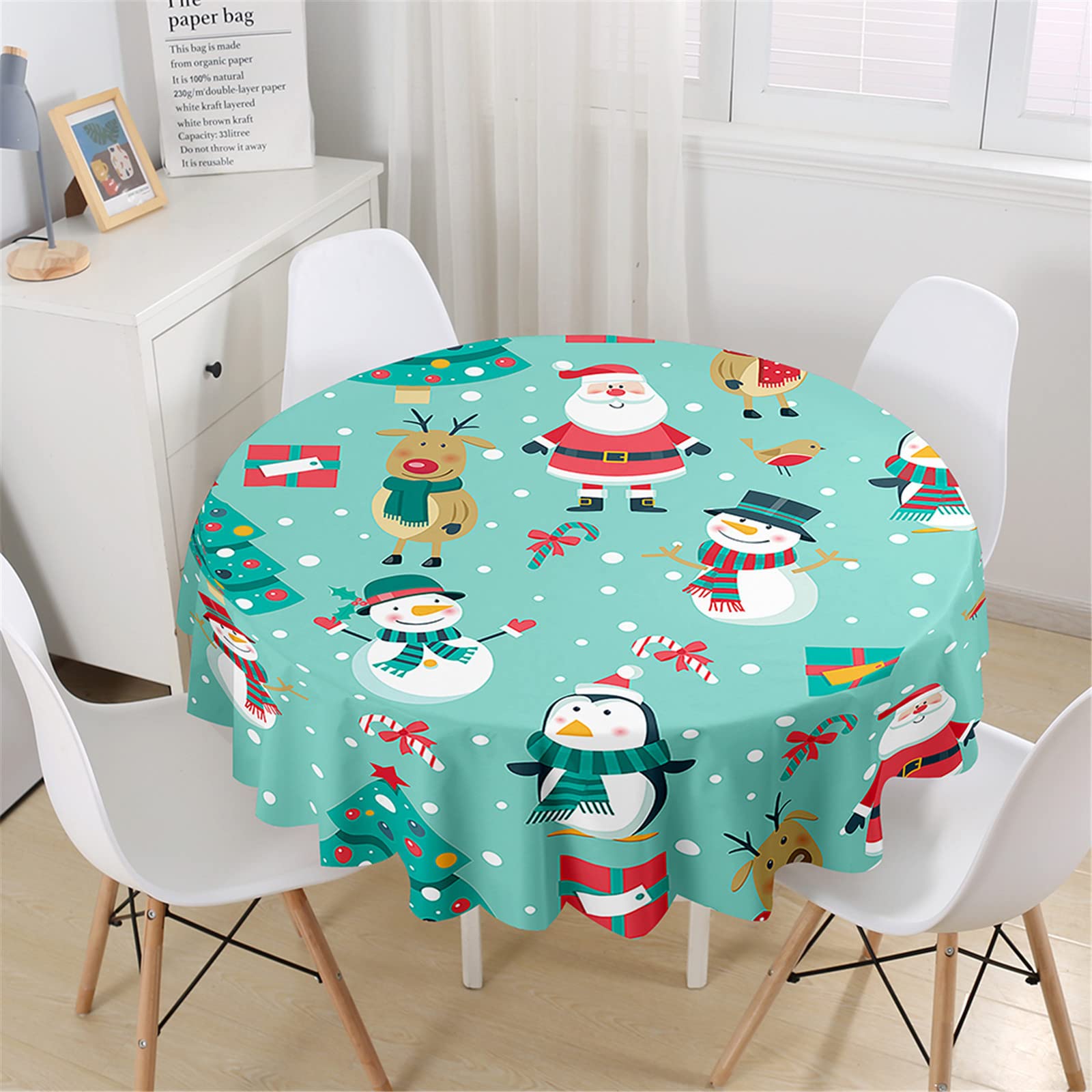 Hixingo Nappe De Noël Toile Cirée, Nappe Rectangulaire Ipereable Anti Tache Jardin Exterieur