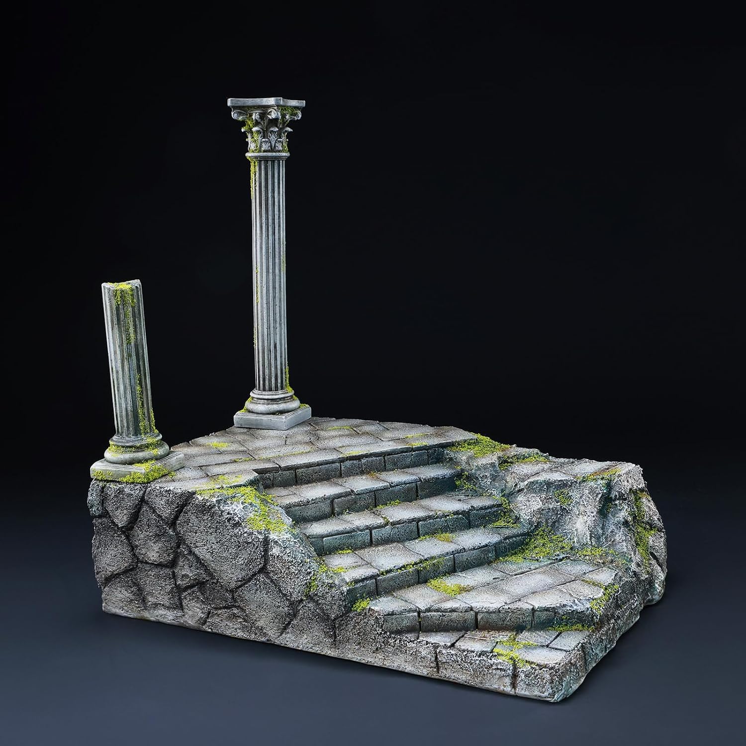 JXK 1/12 Roman Temple Ruins (Stone Steps-1A) Sculpture Realistic Historical Diorama Accessory for Miniature Enthusiasts, Collectors and Model Builders