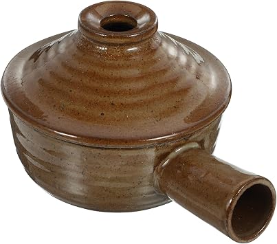 Stoneware Ceramic Casserole Stew Pot with Lid 6.7 Inch Clay Cooking Pot Microwave Safe for Soup Rice and Kitchen Use