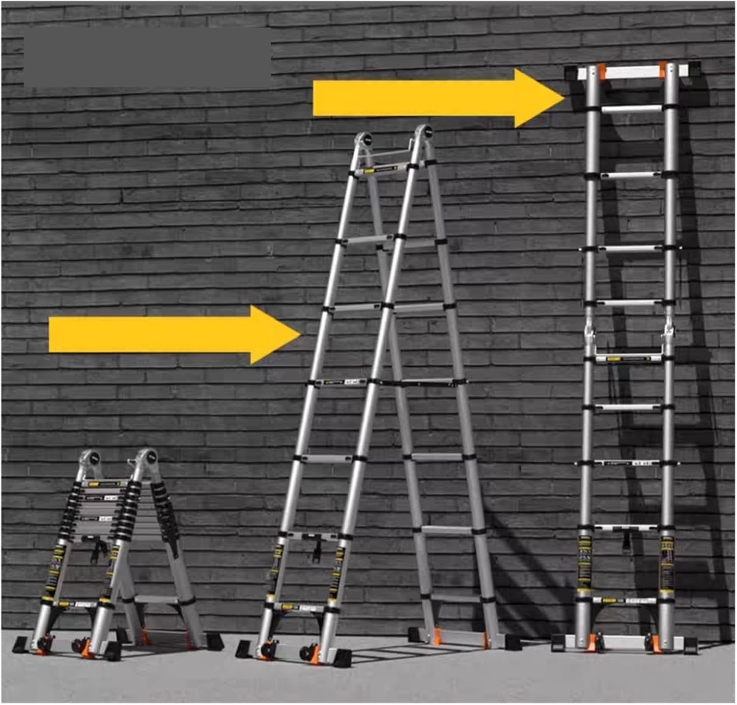 attic ladders Aluminum Telescoping Ladder Portable Foldable Extension Ladder with Non-Slip Feet for Attic Home Garden(1.7+1.7=3.4m)