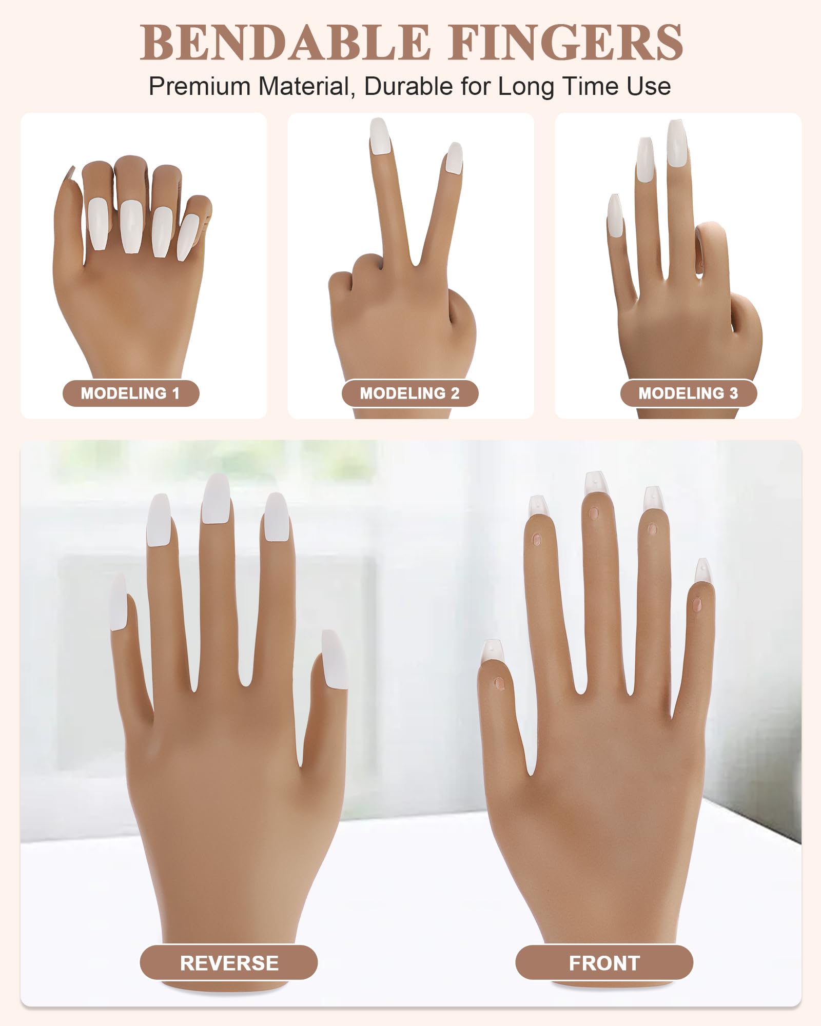 Silicone Nail Practice Hand for Acrylic Nail Training