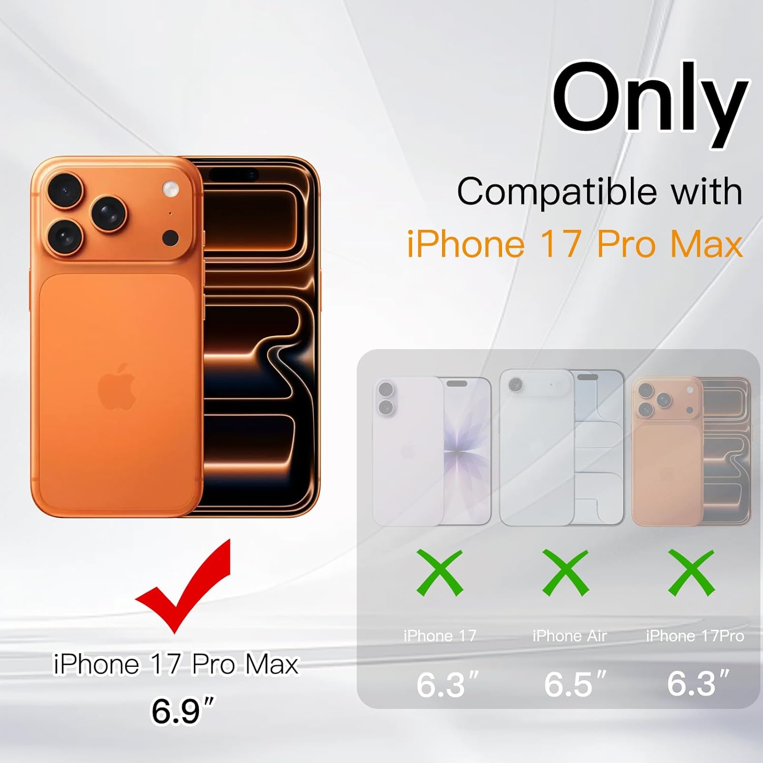 MOWIME for iPhone 17 Pro Max Case with Finger Hand Strap Kickstand,Trendy Cool Cute Orange Leopard Print Phone Case, Full Camera Protection Shockproof Protective Cover for Women Men-Orange