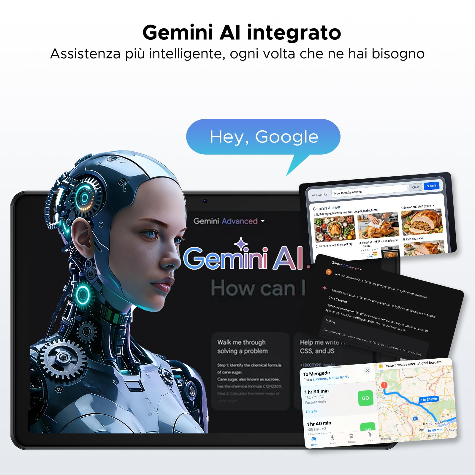 P10 Android 16 Tablet 10 Pollici, 48GB RAM+128GB ROM/2TB TF, Gemini AI, 90Hz, 7000mAh, WiFi 5, Face ID, OTG, Jack 3,5 mm, Widevine L1, Tablet con Tastiera e Penna, Nero