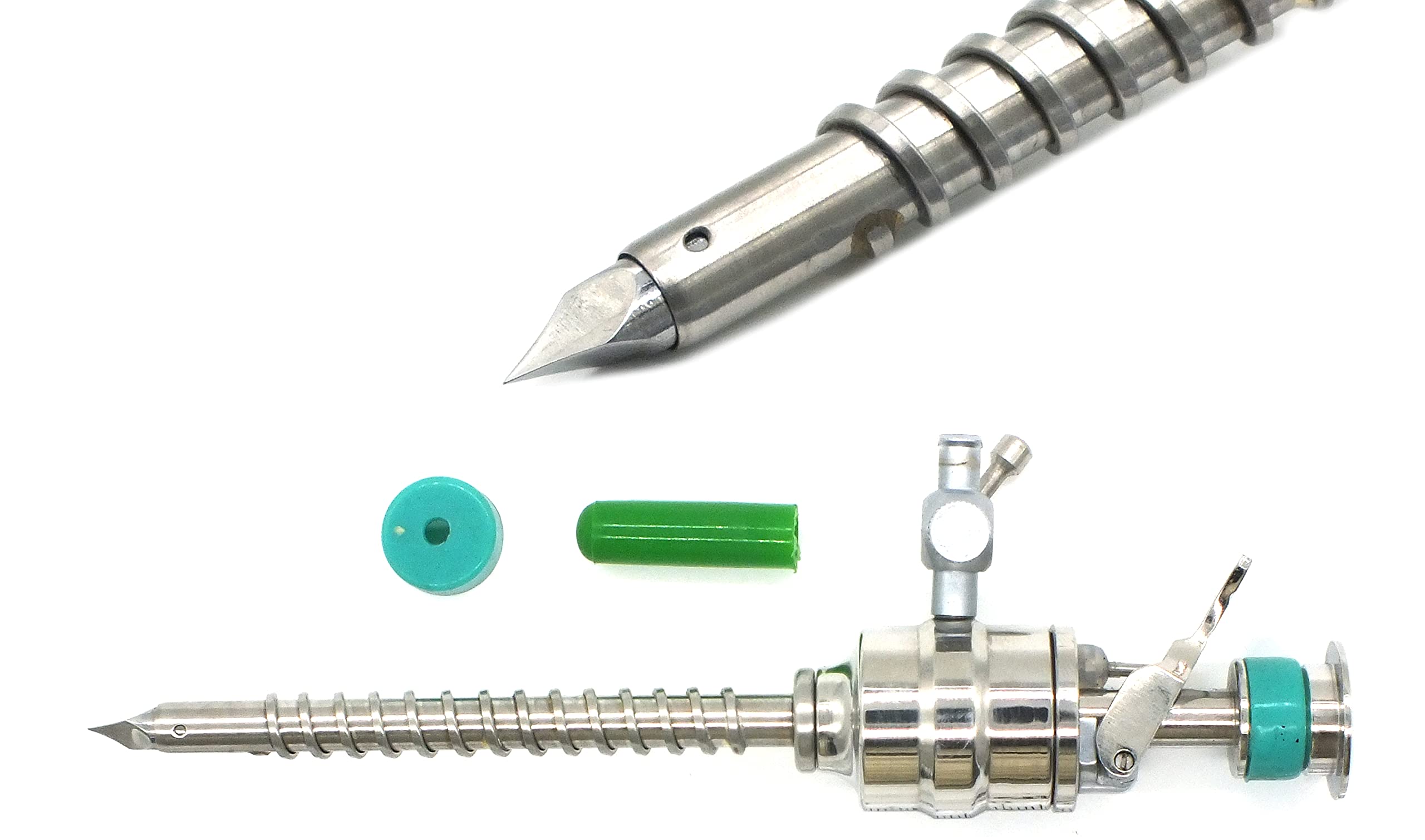 ADDLER Laparoscopic Spiral Trocar with Cannula (10mm) - Professional Surgical Instrument for Safe and Accurate Insertion. Qty-1.