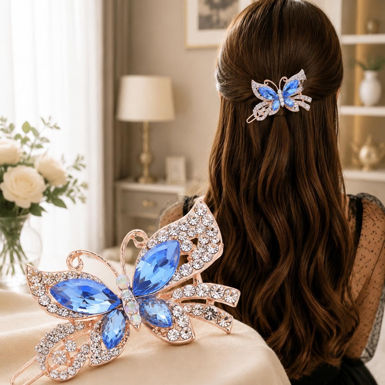 Butterfly Hair Pin, Decorative Alloy Hair Clip for Everyday Hairstyles, Party Looks, Dressy Outfits and Hair Styling