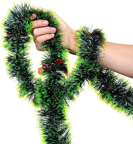 Miniatura 3 de 3 guirnaldas de oropel de Navidad de 8.2 pies con 24 lazos rojos para interiores y exteriores, día festivo, Mardi Gras, Navidad y otras