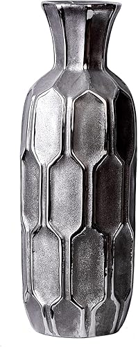 Yundu Floreros de cerámica de bronce negro para flores, florero vintage, estante de mesa, decoración del hogar, jarrones altos para boda, fiesta,