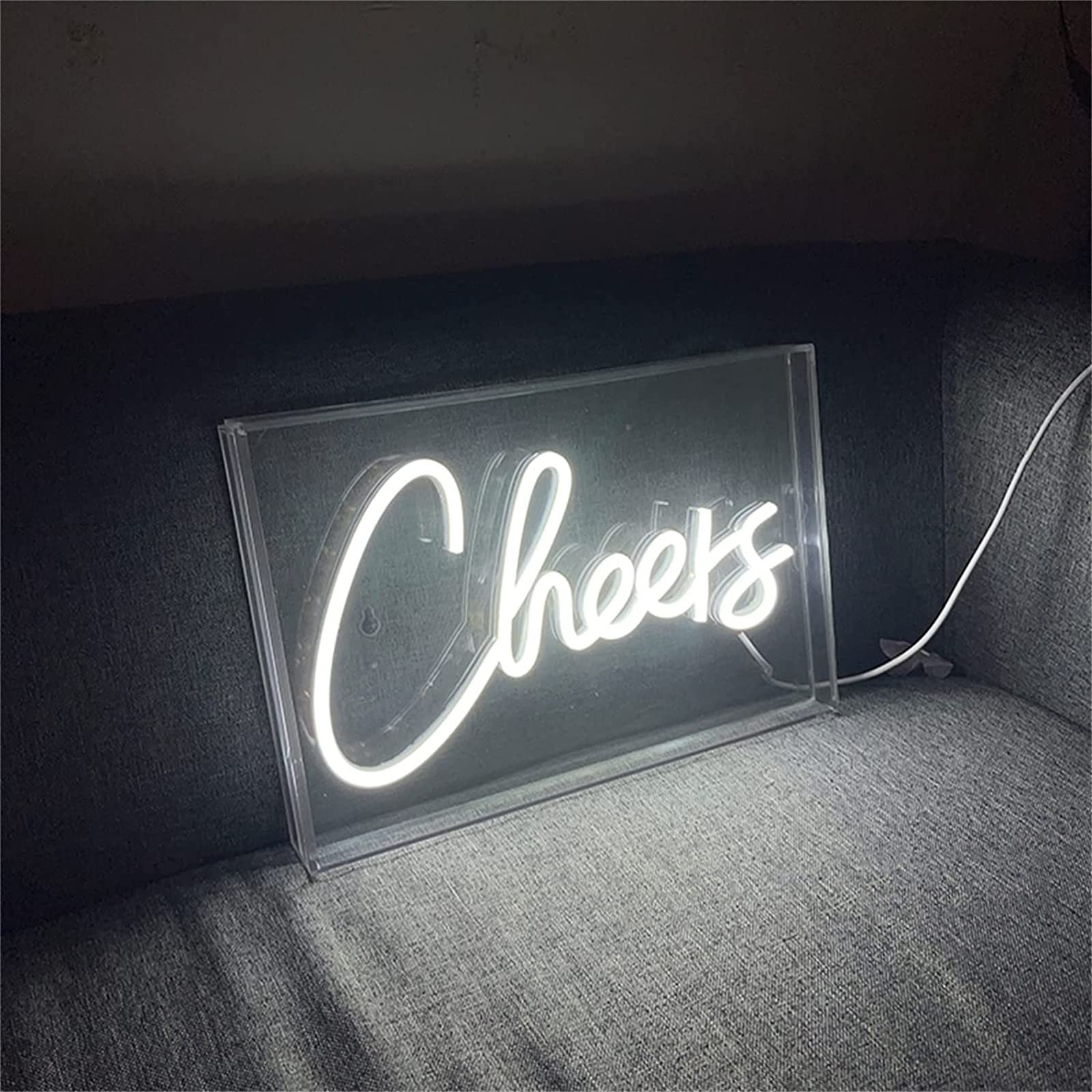 NAKEAH Luz Blanca fría Letrero de neón LED Luz de Modelado LED Letrero de Letras Luminosas Panel de acrílico Luz Decorativa de neón, 30X20cm