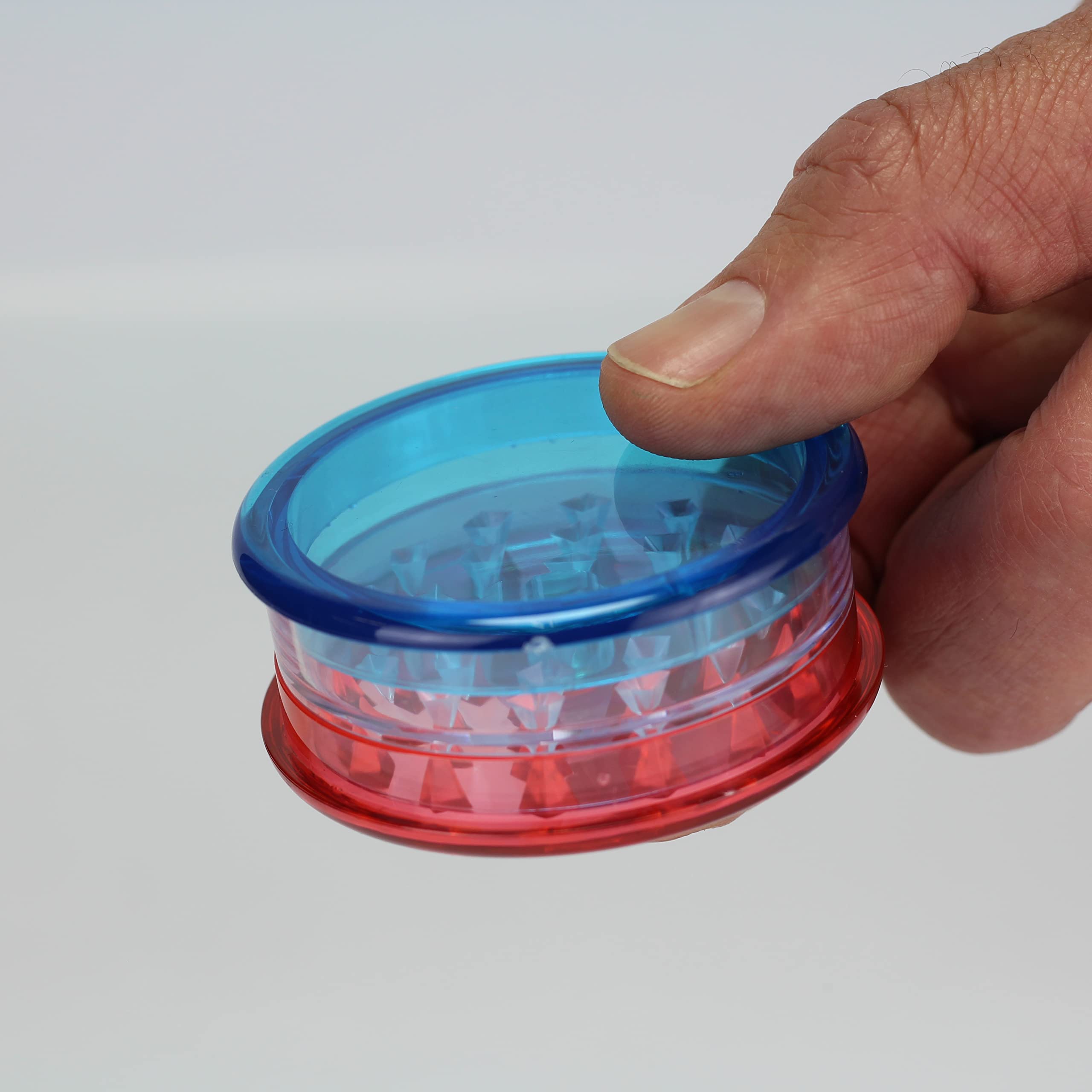 Moulin En Plastique 60 Mm - 3 Pièces Rangement - Couleur Rasta - Aimants Puissants
