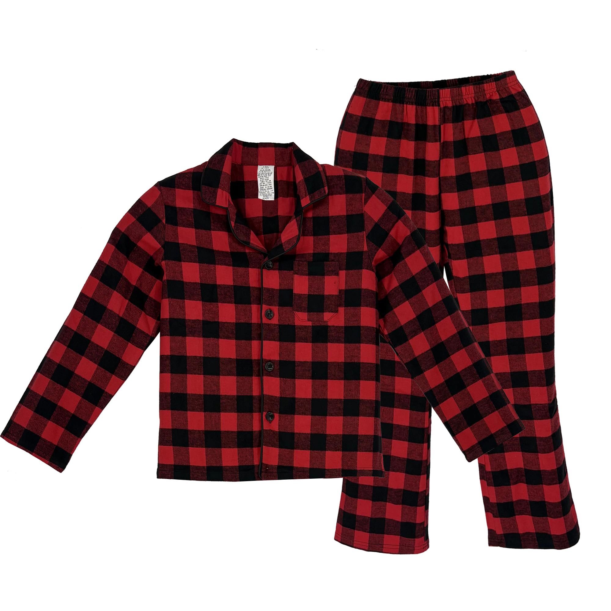 LNFINTDO Kids Girls Boys Flannel Pyjamas Set Cotton Checked PJs Long Sleeve Top and Bottom...