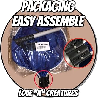 Love "N" Creatures Japanese Koi Sock Aquarium Kit for Medium to Large Fish – Holds Water – Long Knotless Netting Deep Soft Mesh Basket - Spawning, Breeding, Care & Transfer Accessories