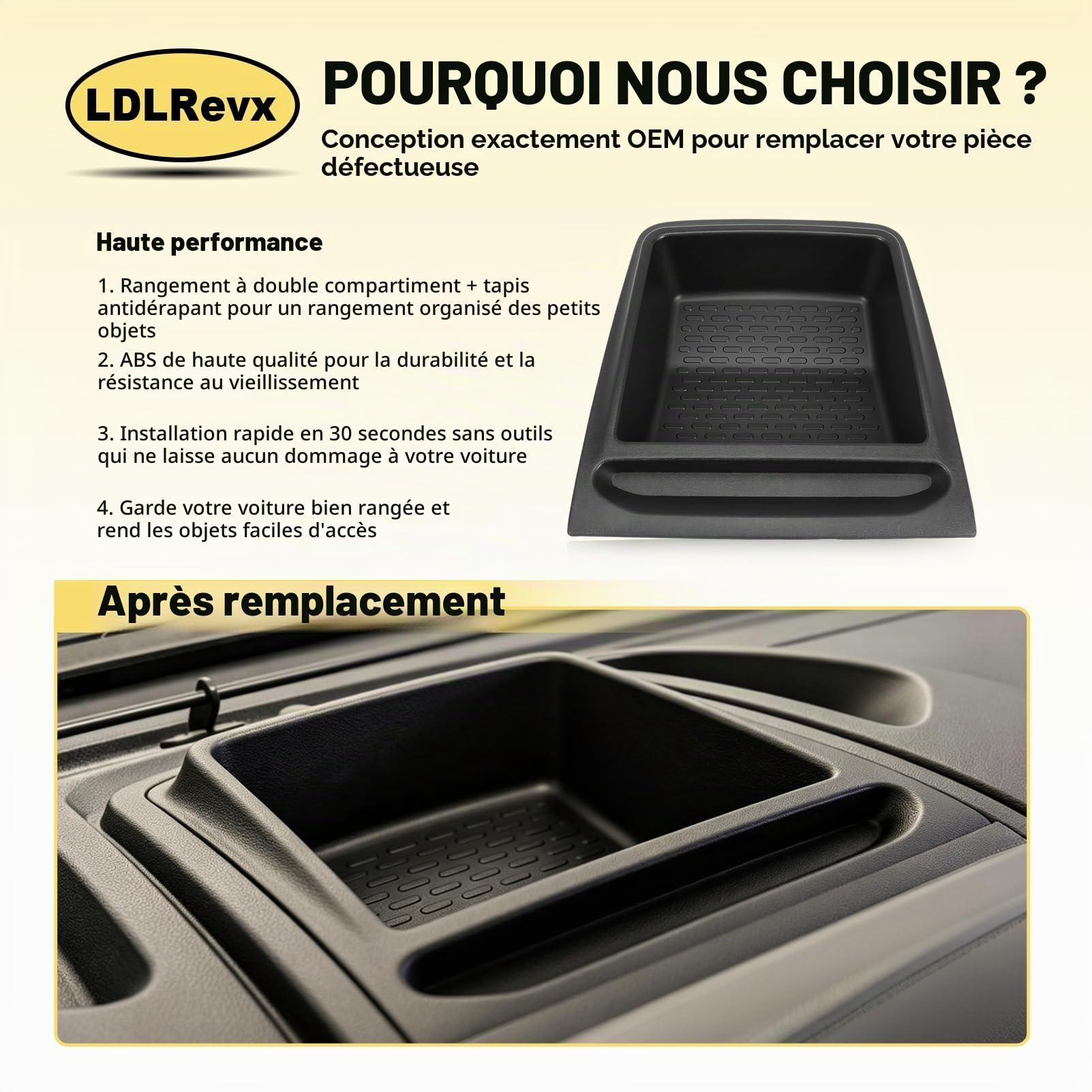 Boîte Rangement Tableau Bord Pour Boxer, Ducato et Relay (2014-2016), 735699812 Boîte à Gants Organisateur Plateau Rangement Voiture