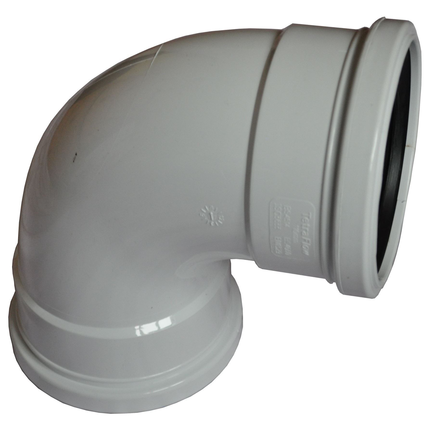 Double Socket Pushfit Soil Pipe 90 Degree Bend - White