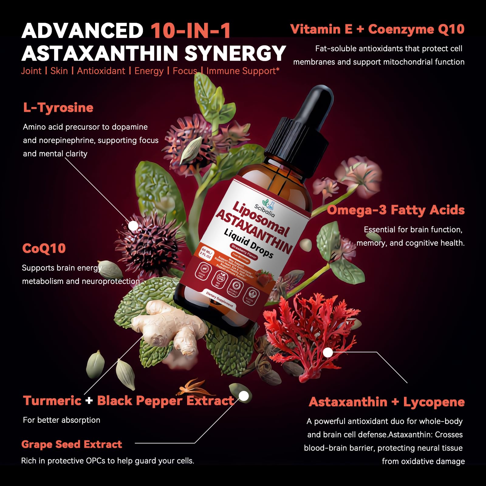10-in-1 Astaxanthin Antioxidant Supplement 12mg Liquid Drops — Amazon image 3