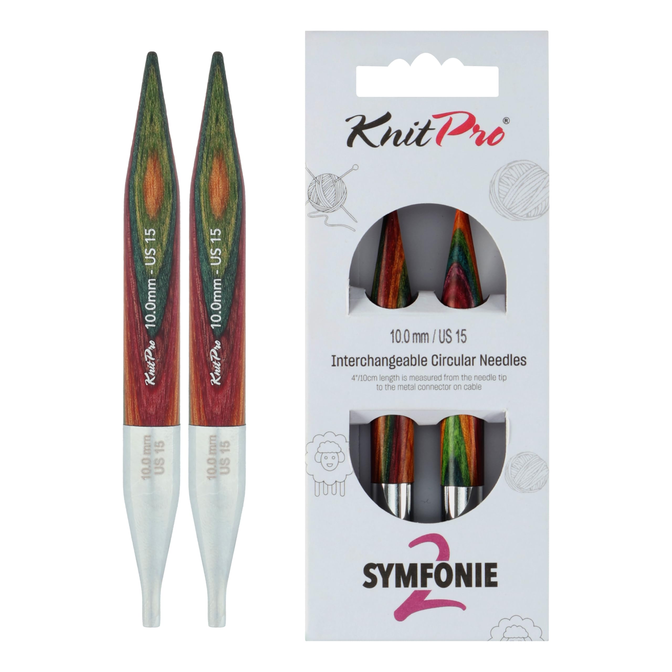 KnitPro Symfonie 2 Normal Interchangeable Needles 5" (13cm) | 10mm