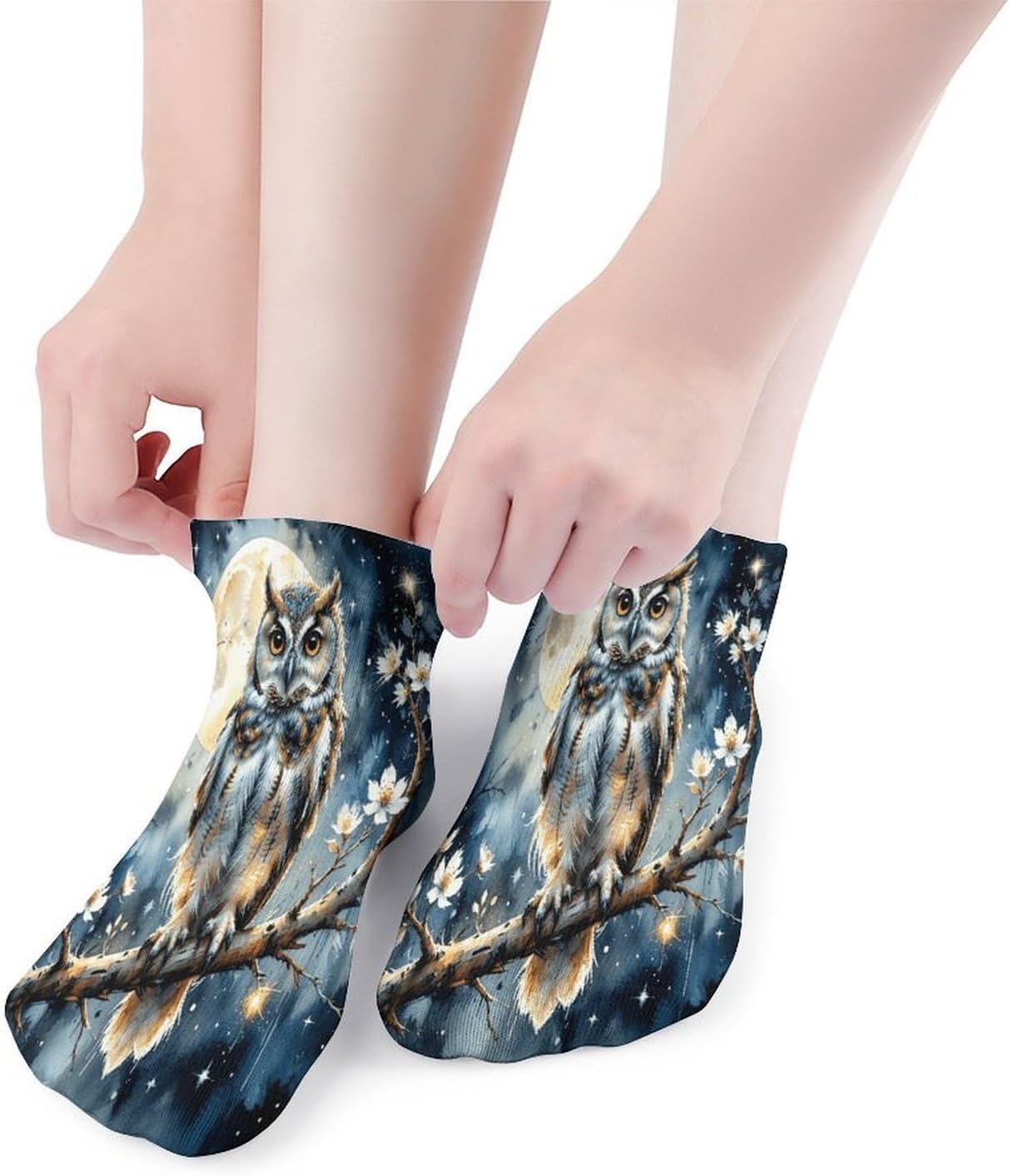 Moonlit Owl 5Pairs Low Cut Ankle Socks for Women No Show Casual Breathable Athletic Socks for Sport
