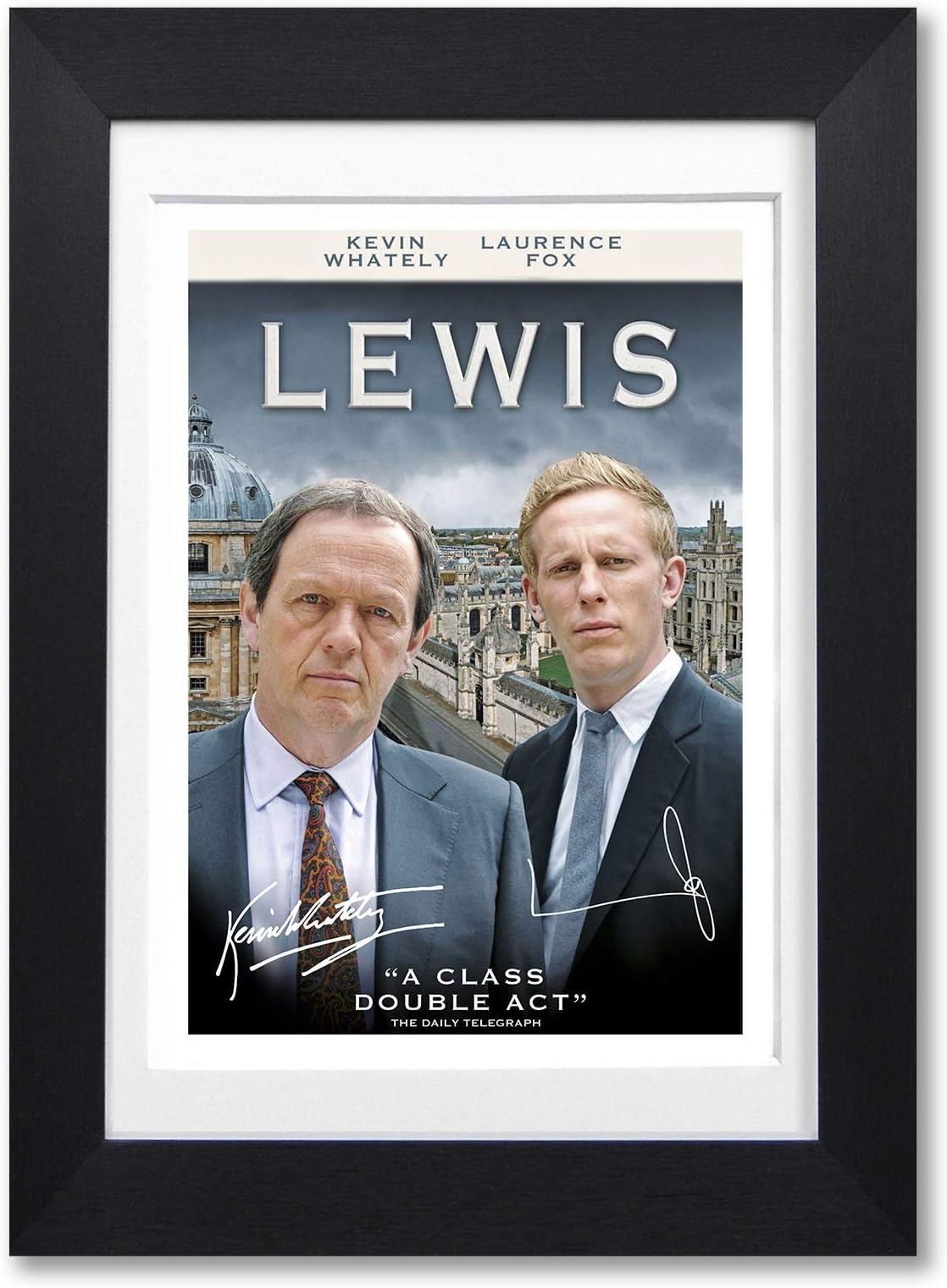 Inspector Lewis Cast Signed Autograph A4 Poster Photo Print TV Show Series Season Framed DVD Boxset Memorabilia Gift Morse (BLACK FRAMED & MOUNTED)