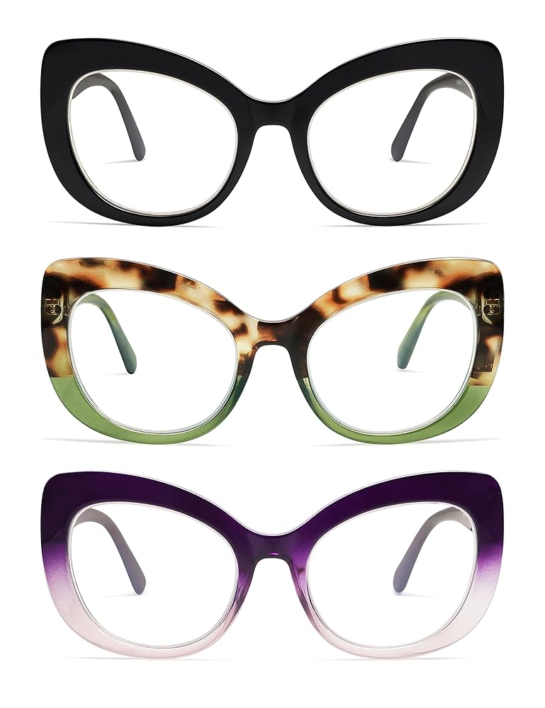 小物 SIILON Granma fine optical Amazon.com: AMOMOMA 3 Pack Stylish Oversized Cat Eye Reading