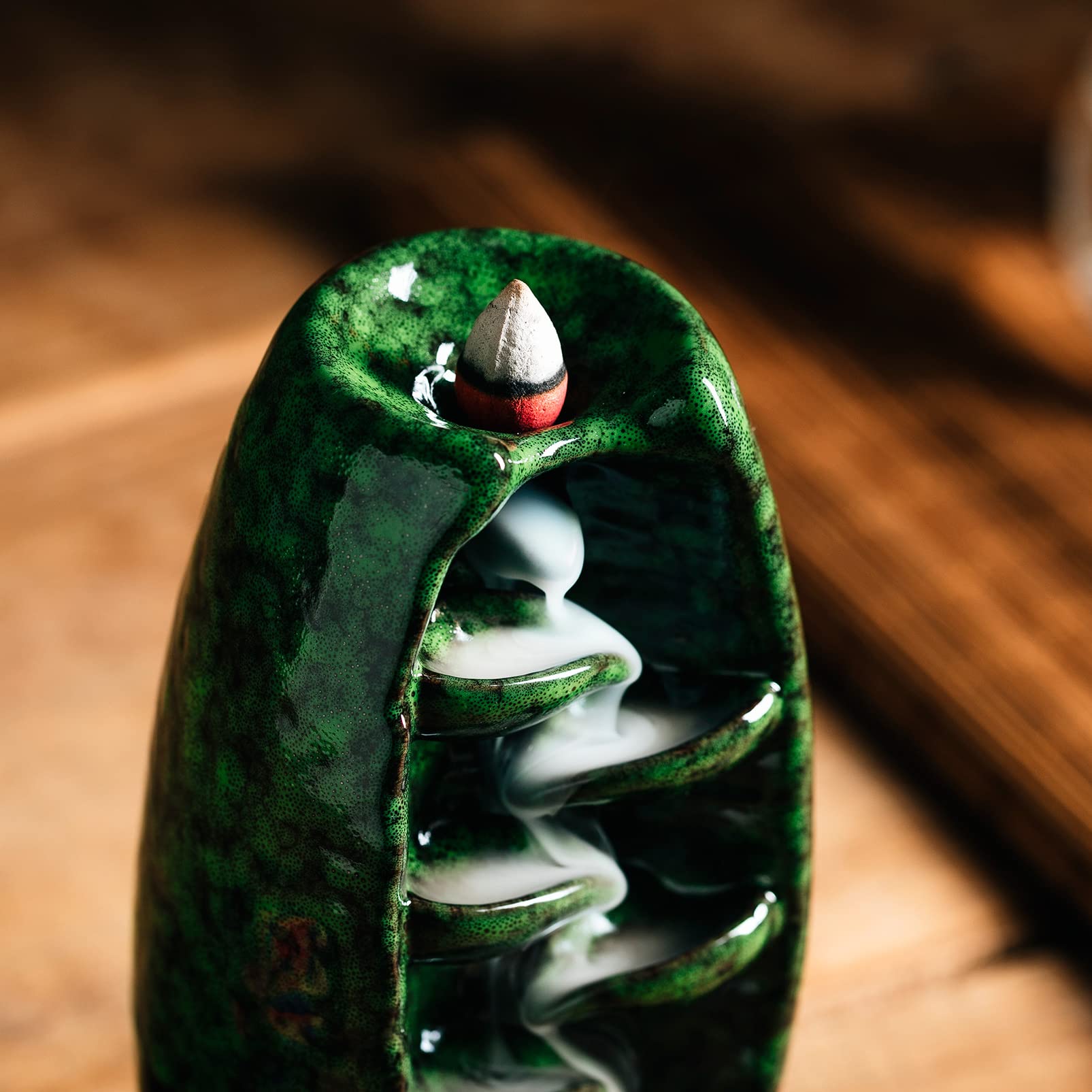Lotus-Räucherstäbchenhalter Aus Keramik – Räuchergefäß Mit Aschefänger, Handgefertigt & Dekorativ, Größe: 24 X 9,8 X 5,8 Cm