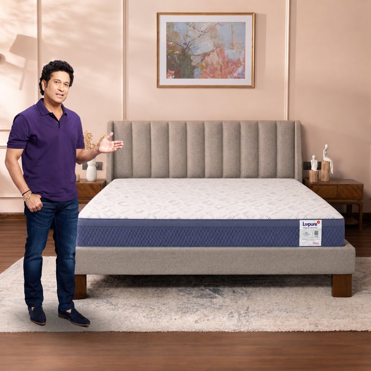 Livpure Smart Ortho PRO+ Memory Foam Mattress 8 Inch|King Size 78x72x8 | 3 Zone Profile Orthopedic|5 Zone Memory Foam with HR Foam|High GSM Neon Fabric Washable Cover|10 Years Warranty|Bed Mattress