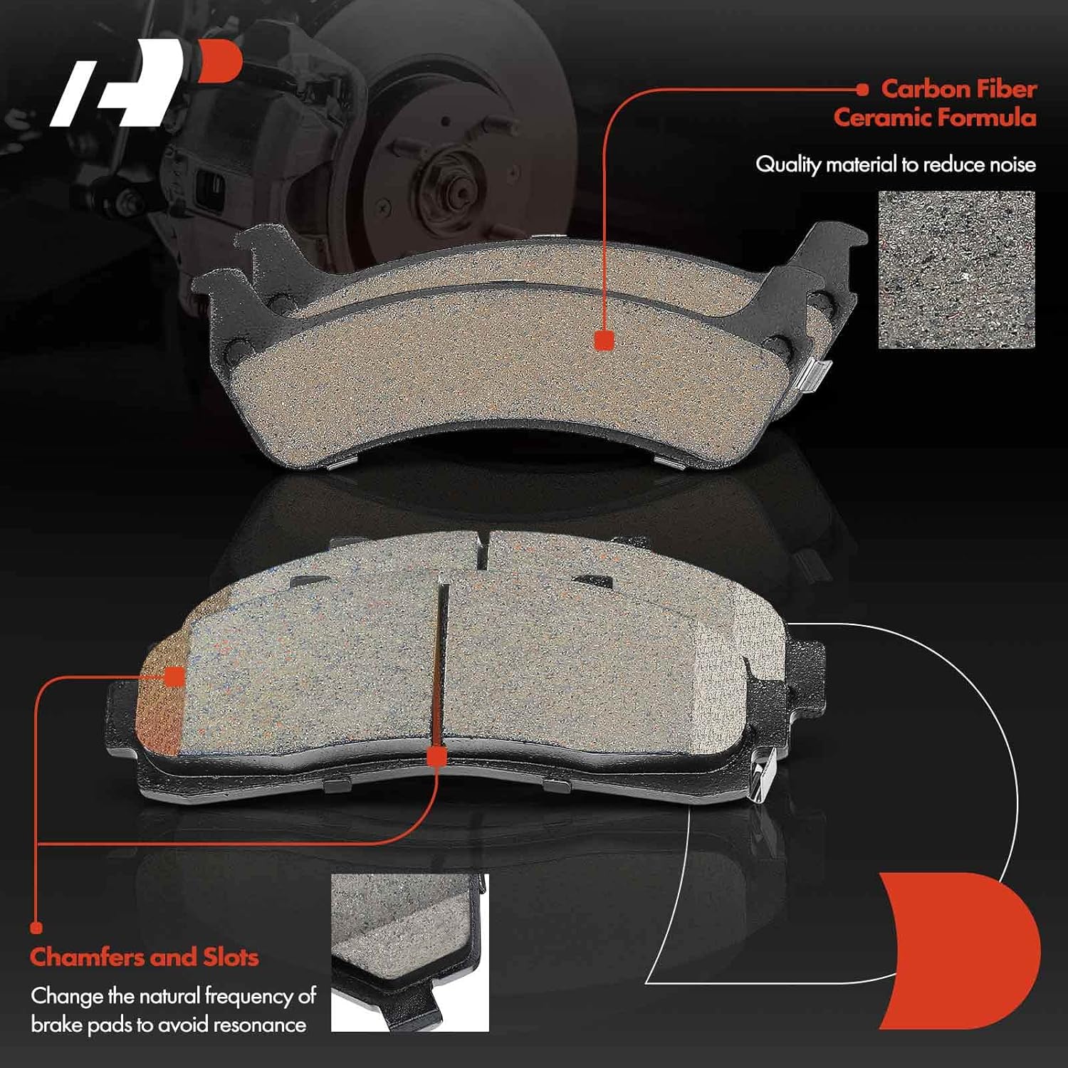 A-Premium Front and Rear Ceramic Brake Pads Set Compatible with Ford and Mercury Models - Explorer 1995-2001, Ranger 1998-2002, Mountaineer 1997-2001, with Hardware, 8-Pack