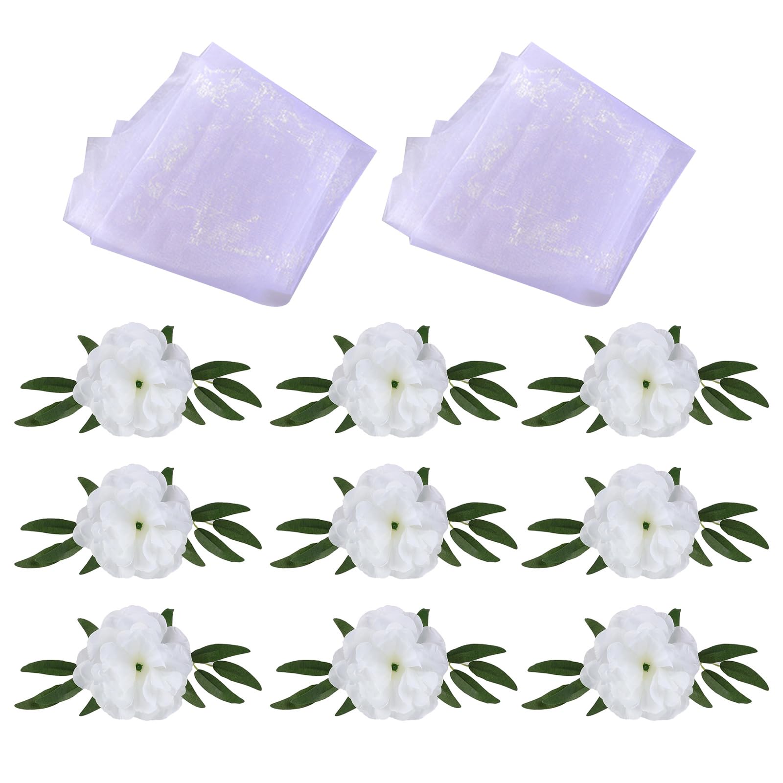 Msioytog Handcrafted Bridal Vehicle Flower Decoration Set Weather Resistant Faux Blooms and Satins Ribbon Accent Accessory Multipurpose Wedding Celebration Floral Decoration