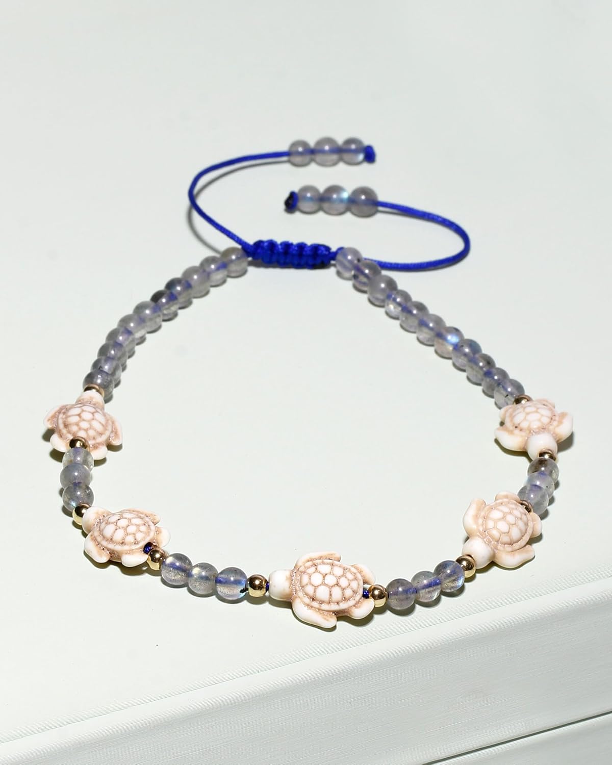 Spiritual Crystals and Stones Beaded Anklet Howlite Turtle Boho Ankle Bracelets for Women Summer Hawaii Beach Foot Jewelry - Image 8