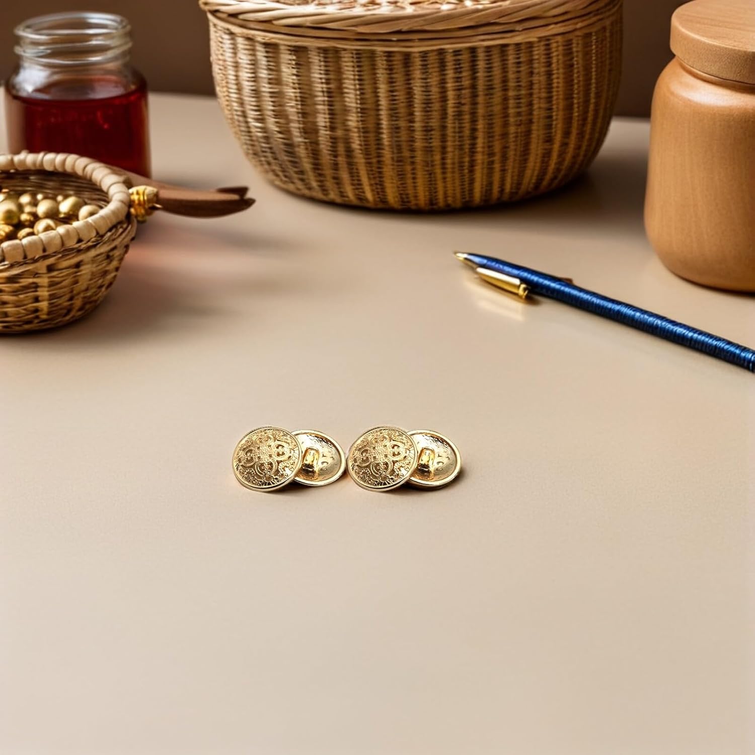 Womens Sweater Set 30pcs Metal Buttons for Coat Jacket Round Flat Button Replacement Hollow Buckle DIY Sewing Clothes Sweater (Light Gold,20MM) Women Pants Suits - Image 6