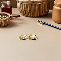 Vista 6 de Conjunto de suéter para mujer, 30 botones metálicos para abrigo, chaqueta, botón redondo plano, repuesto con hebilla hueca, ropa de costura