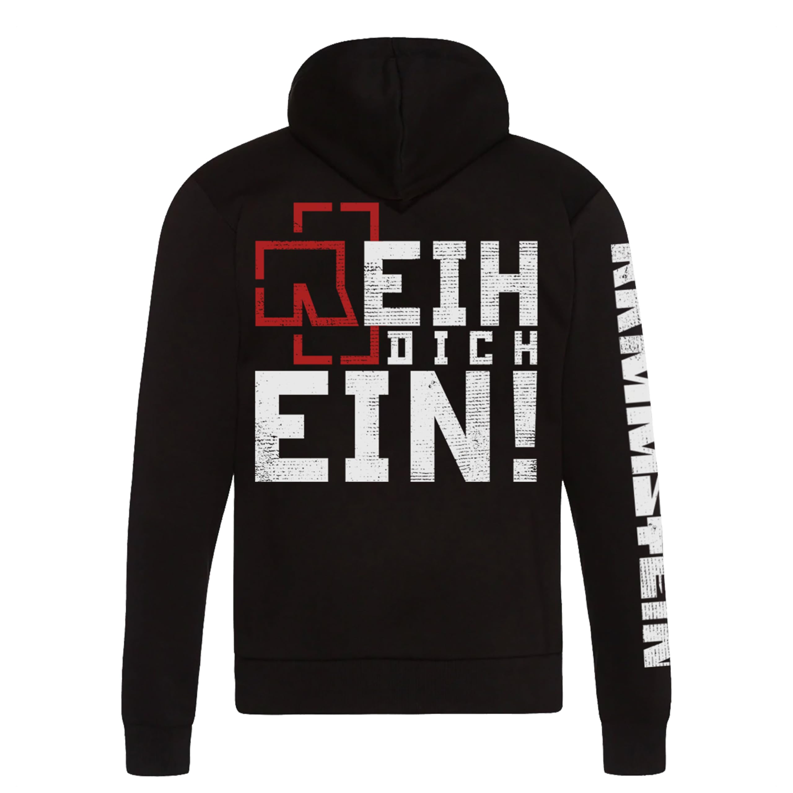 Rammstein Kapuzenjacke Reih Dich EIN S-3XL schwarz, Offizielles Band Merchandise Fan Zipper mit Ärmel- und Rückendruck