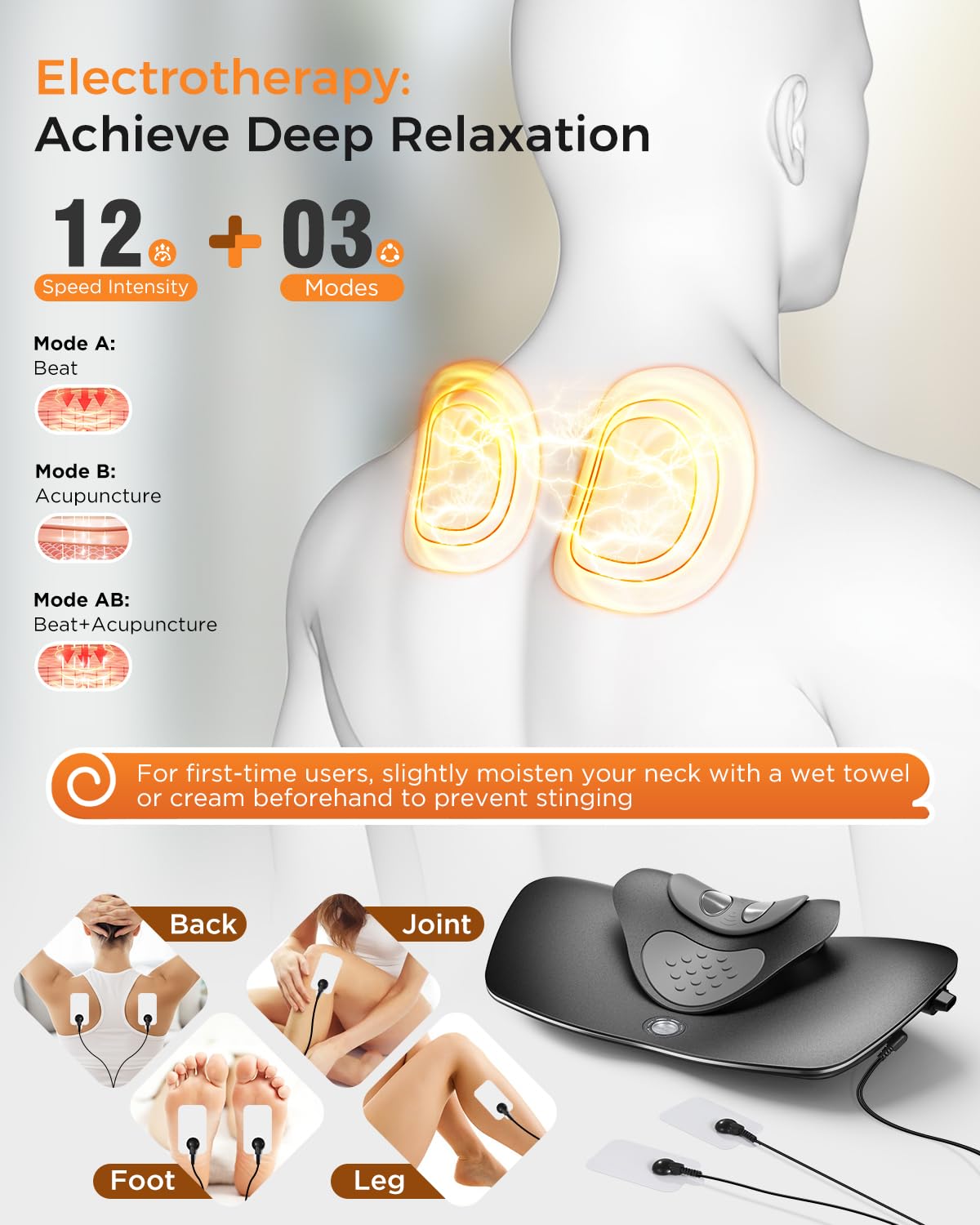 Multifunktionales Zervikal-Traktionsgerät, dynamisches Nackenmassagegerät mit gepulster Elektrotherapie & Wärme, 3 Modi, 12 Intensitäten, tragbarer Nackendehner, um Nackensteifheit zu