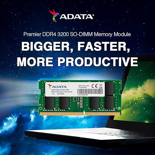 Miniatura 3 de ADATA Premier - Memoria RAM SODIMM de 8 GB (1 x 8 GB) DDR4 3200 MHz CL22 PC4-25600 de 260 pines (AD4S32008G22-SGN)