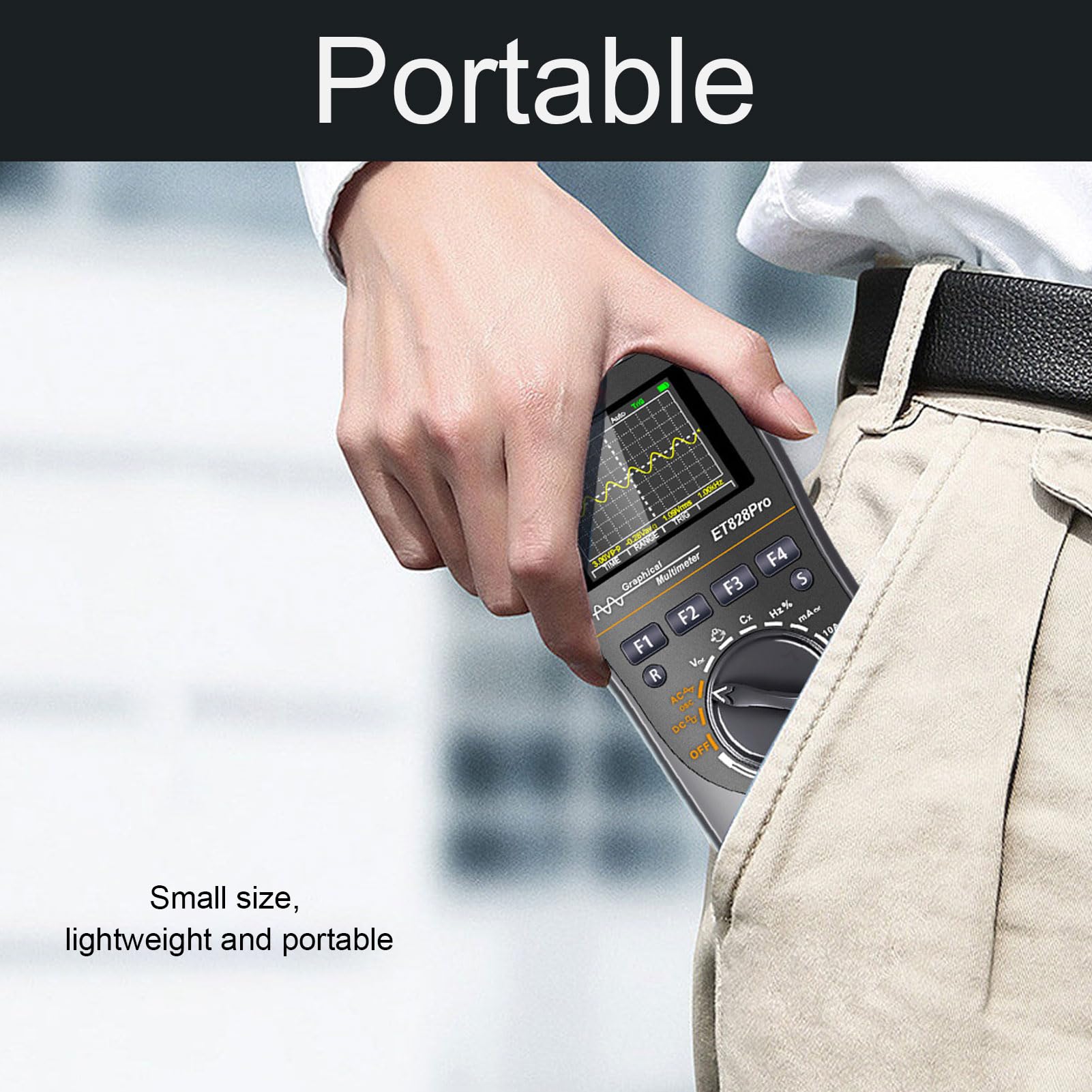 Garosa Multimetro Oscilloscopio Portatile 2 in 1 con Display a Colori 2,4 Pollici Frequenza di Campionamento di 50 Msps per Test e Debug di Circuiti Elettronici