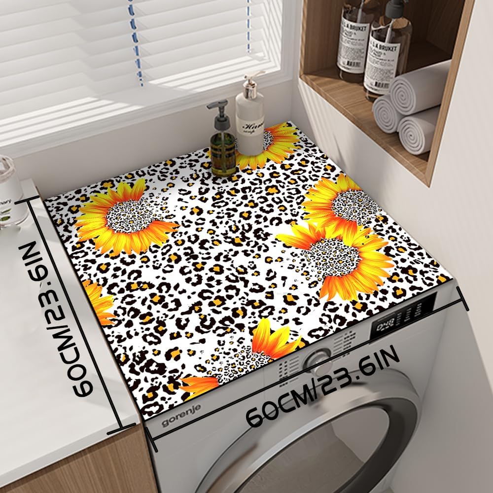 レック 洗濯機カバーM ブルー｜【ハンズネットストア】 Flowers洗濯機ダストカバートップマット - 洗濯不要の超吸収性 洗濯機、乾燥機、電子レンジ、冷蔵庫(ひまわり)