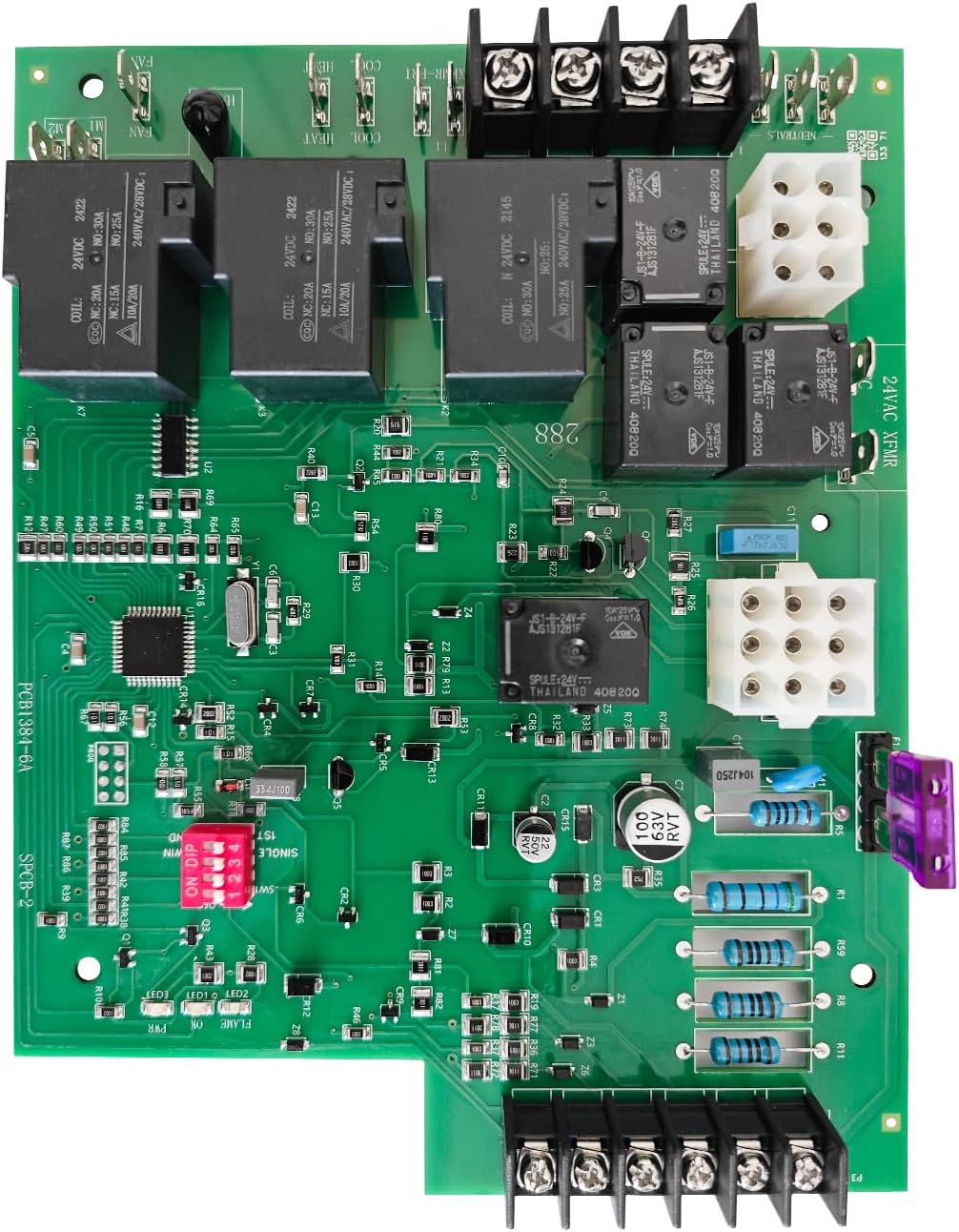 ICM288 Replacement Furnace Control Board Compatible with Rhe-em 62-24084-82 – Micro-Processor-Based with Diagnostic LEDs, Reverse Polarity Detection & Twinning Support