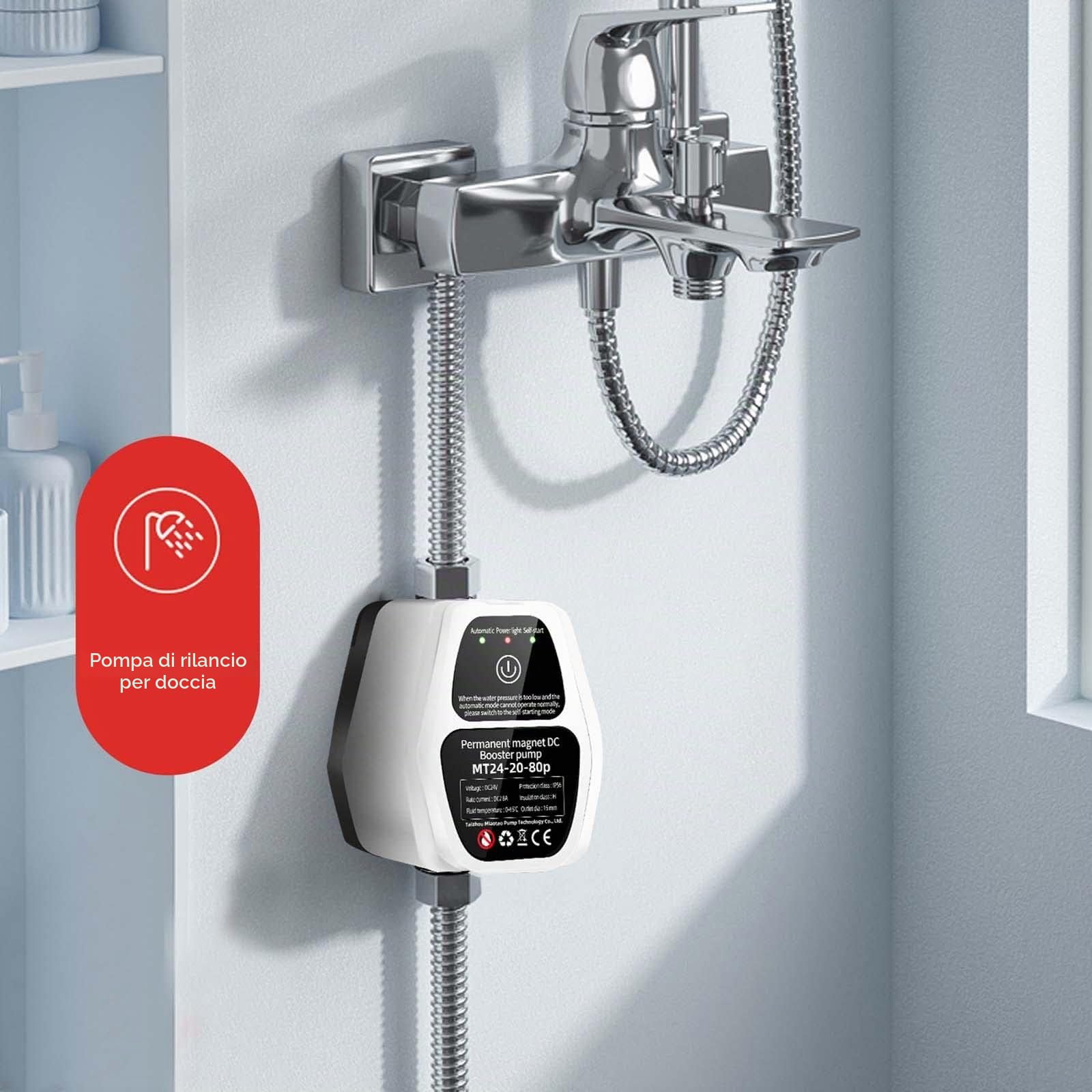 LOVIVER Pompa di aumento della pressione dell'acqua per uso domestico Regolatore automatico Lavello da cucina Bagno di casa, Bianco