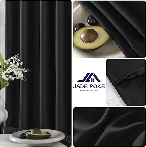 Miniatura 6 de Cortinas plisadas 99% opacas, panel de tratamiento de ventana, cortinas plisadas negras de eficiencia energética para sala de estar, cortinas