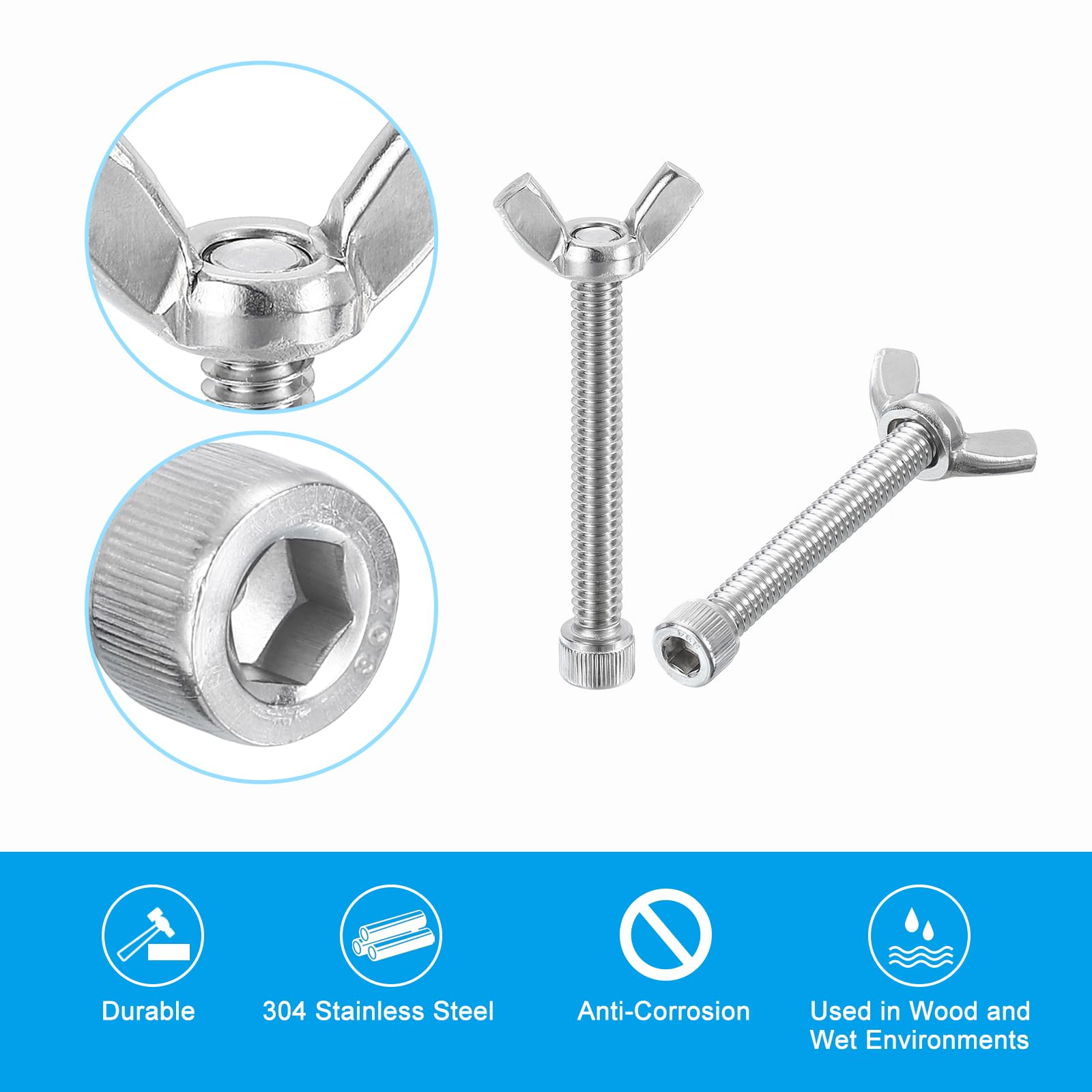 PATIKIL 2" Bat Pins, 6 Sets 304 Stainless Steel Pottery Pins Fits Any Standard Throwing Wheel Head Ceramic Bat - Image 4