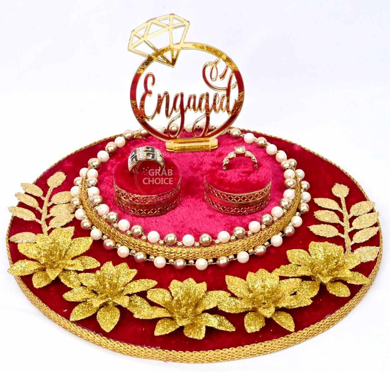 GRABCHOICE Engagement Ring Platter Tray (RANI PINK)