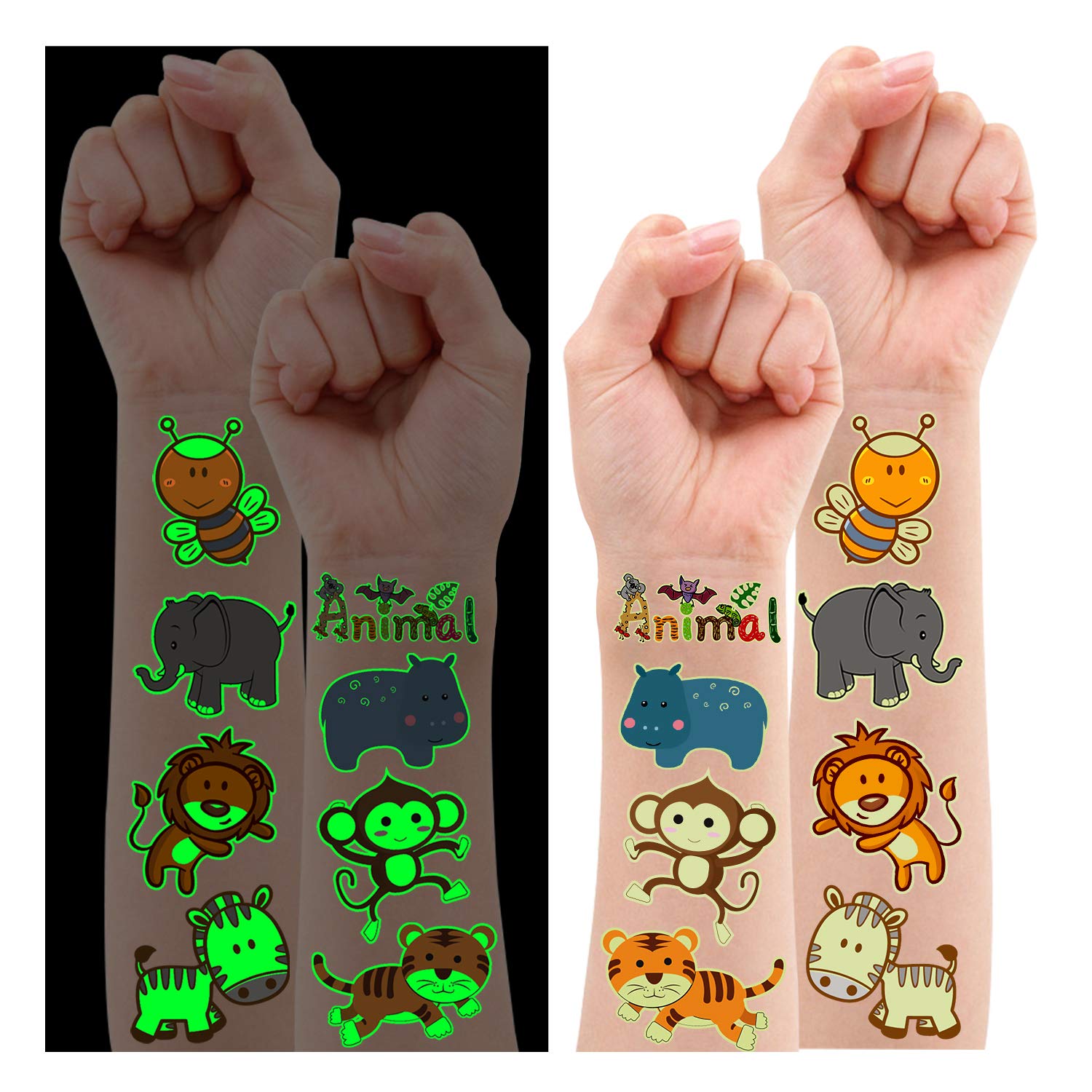 Buy Partywind Luminous Jungle Theme Party Supplies Temporary Tattoos