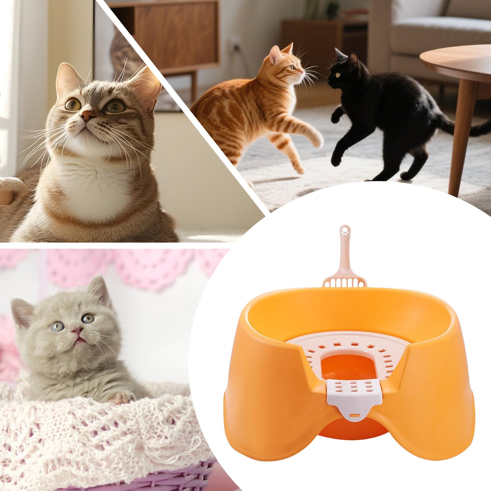 Bac à Litière pour Chat Plateau pour litière | Plateau Ouvert à Bords Hauts pour Chaton, Chats de Grande Taille et Lapins - Idéal pour Maison, Petit Appartement, Magasin