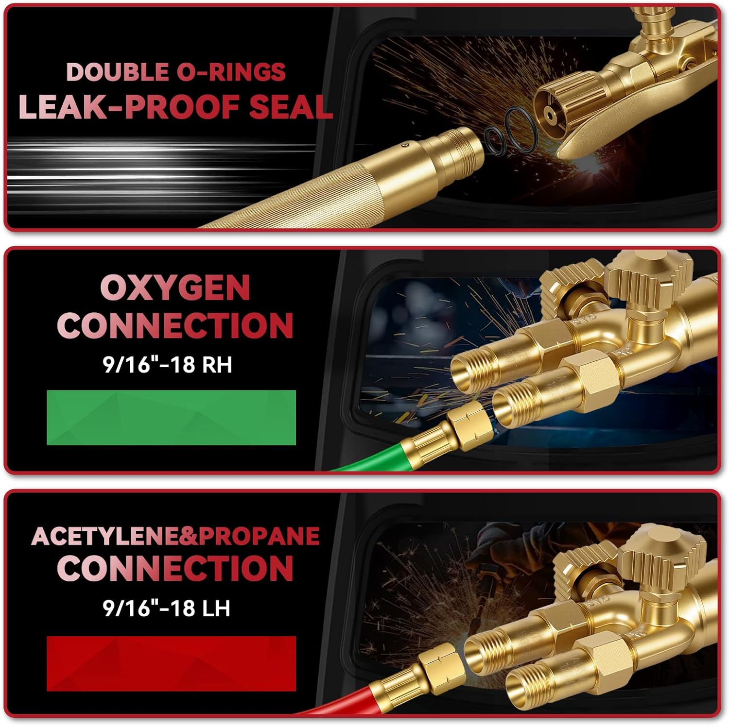 LISSAM Oxy Acetylene Cutting Torch,Heavy Duty Cutting Torch,Built-in Check Valves, Oxy-Propane & Oxy-Acetylene,Includes 6290-2 Cutting Tip