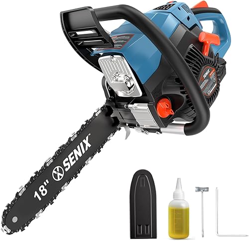 Miniatura 9 de SENIX CSPE6.5-M - Sierra de poste eléctrica con cable de 6.5 amperios con barra Oregon de 8 pulgadas y cadena, recortadora de árbol con poste de