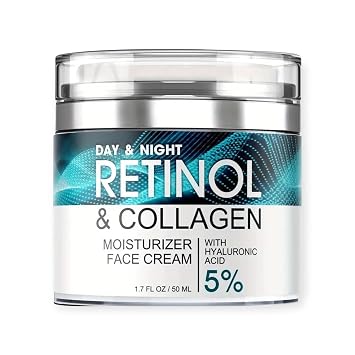 Collagen, Retinol and Hyaluronic Acid Cream - Anti-aging Retinol Cream for Face, Neck 1.7oz 50ml