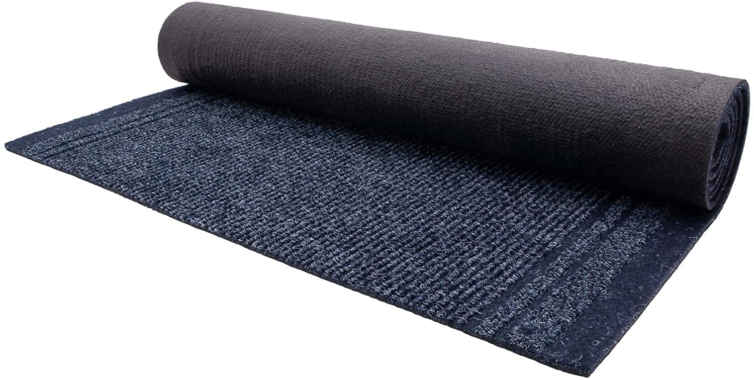 Tappeto Corridoio e Passaggio Malaga, tappeto resistente e antiscivolo, ideale per cucina, ingresso, bagno, larghezza 66 cm, diversi colori e dimensioni (280 cm, blu)